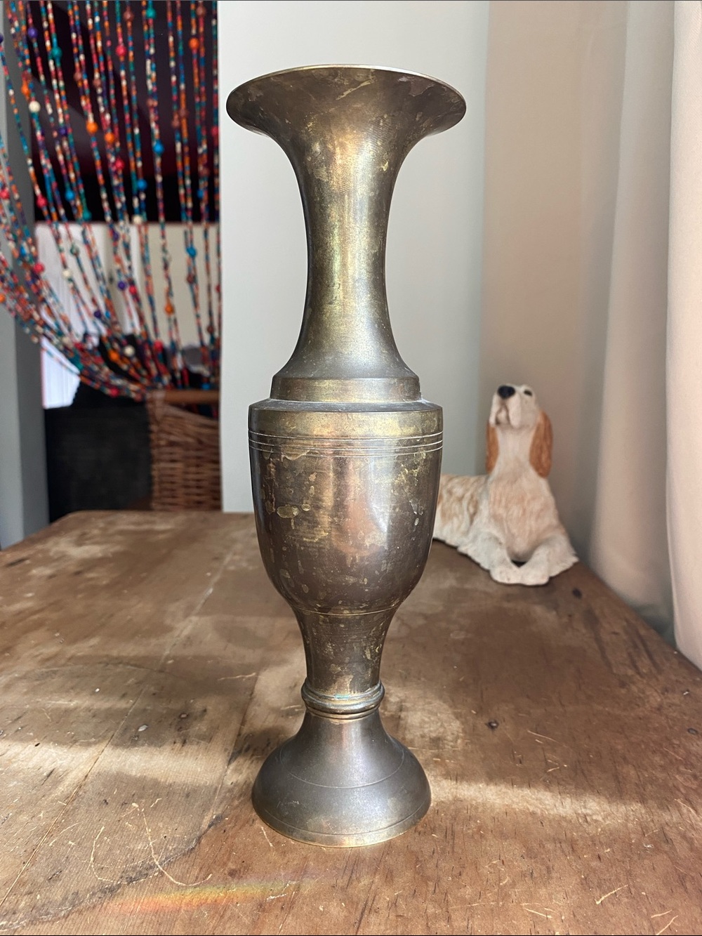 Brass Indian Vase with Patina Small